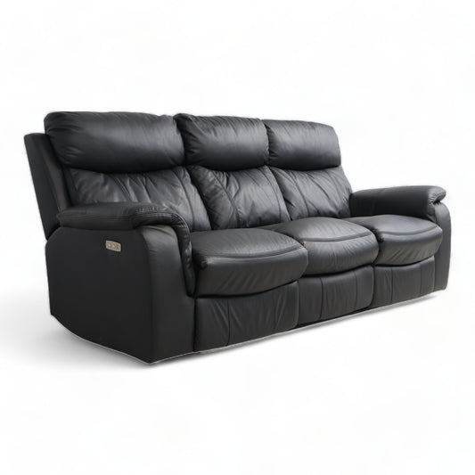 Nyrenset | Sort Mayfield 3-seter sofa med recliner