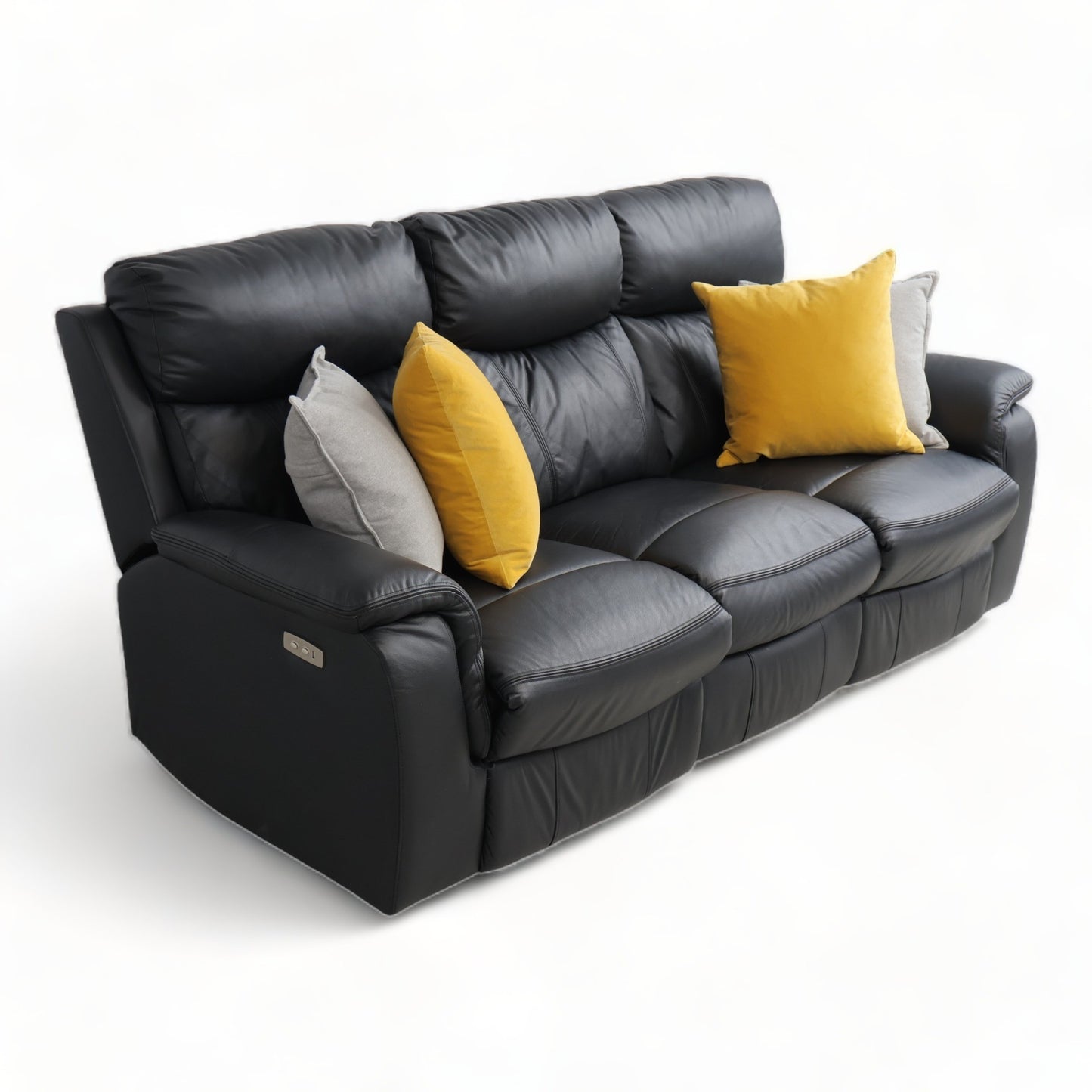 Nyrenset | Sort Mayfield 3-seter sofa med recliner