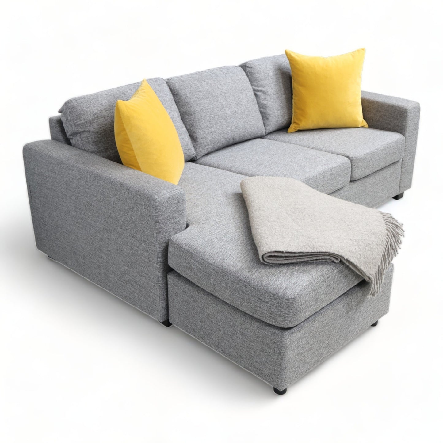 Helt ny | Grå Oslo sofa med sjeselong fra A-Møbler