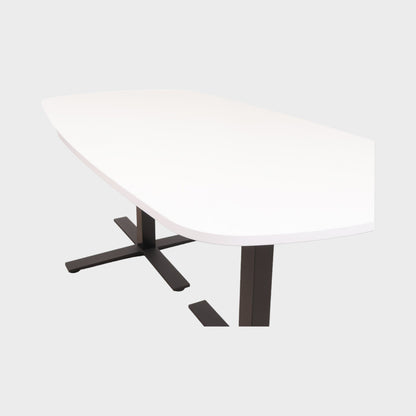 Kvalitetssikret | 180x90 cm, ovalt bord med sort kryssunderstell