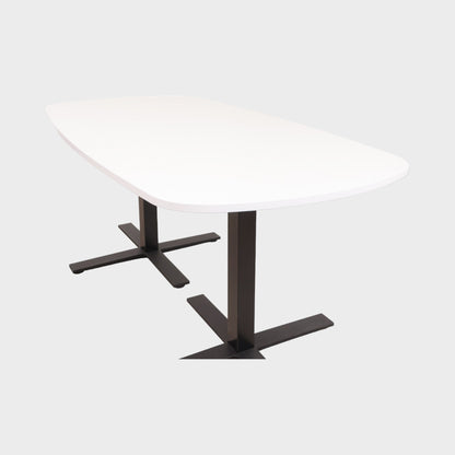 Kvalitetssikret | 180x90 cm, ovalt bord med sort kryssunderstell