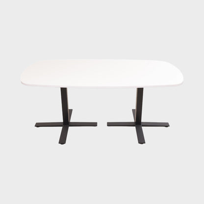 Kvalitetssikret | 180x90 cm, ovalt bord med sort kryssunderstell