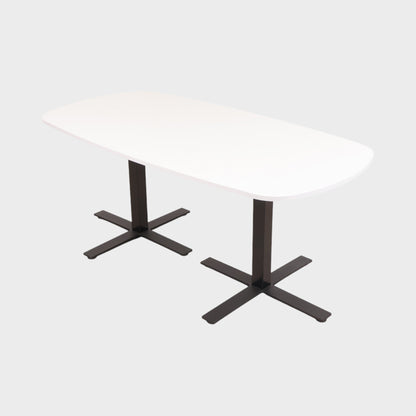Kvalitetssikret | 180x90 cm, ovalt bord med sort kryssunderstell
