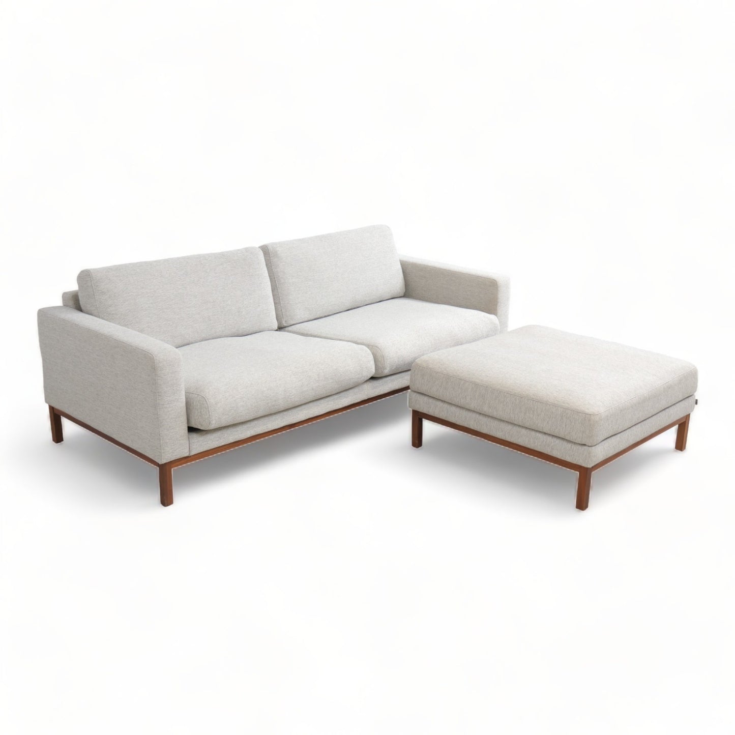 Nyrenset | Lys grå Bolia North 3-seter sofa med puff - Secundo