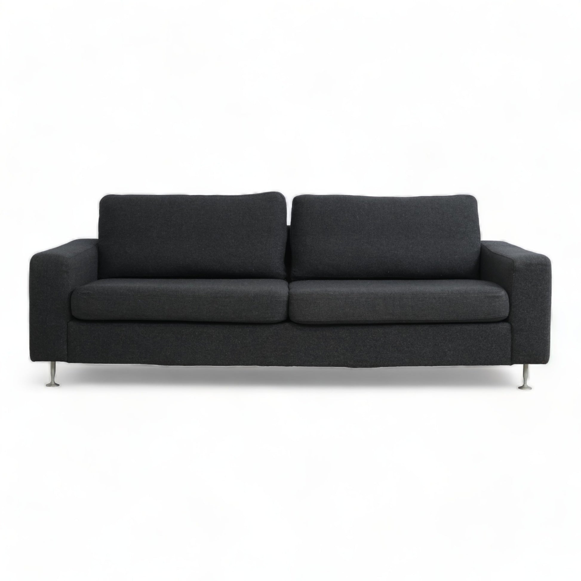 Nyrenset | Sort 3-seter Bolia Milano sofa i ull med puff - Secundo