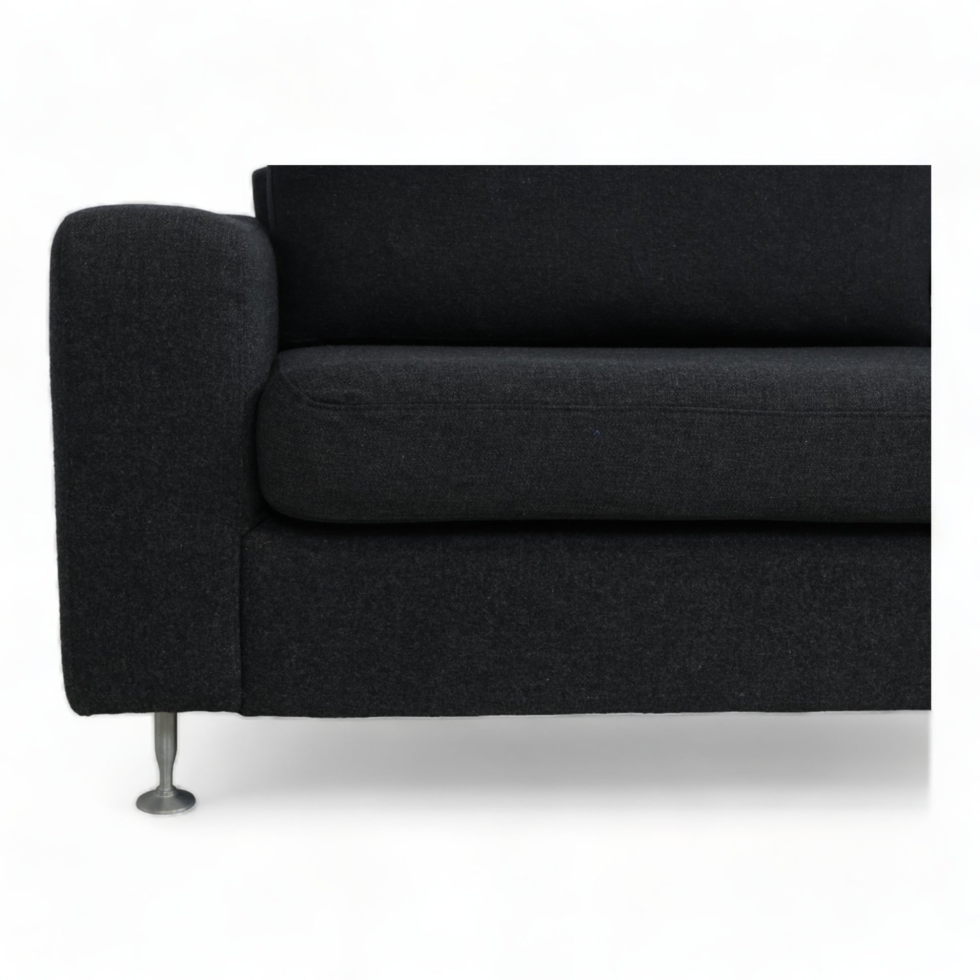 Nyrenset | Sort 3-seter Bolia Milano sofa i ull med puff - Secundo