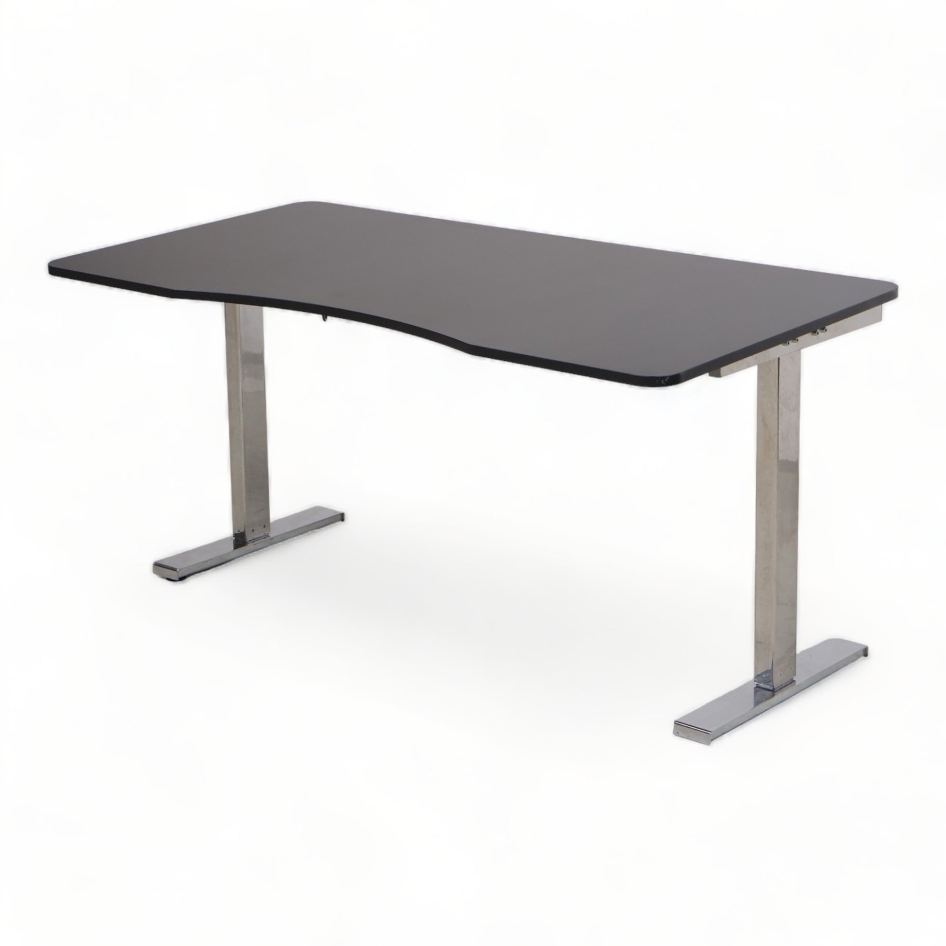 Kvalitetssikret | 145×73 cm, Elektrisk hev/senk skrivebord, Sort/Krom - Secundo
