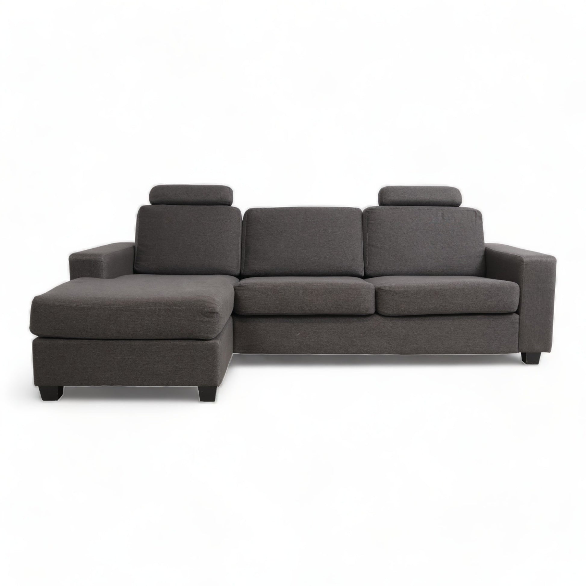 Nyrenset | Gråbrun sofa med sjeselong - Secundo
