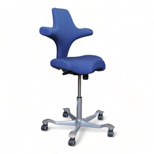 Nyrenset | Håg Capisco blå kontorstol med sadelsete