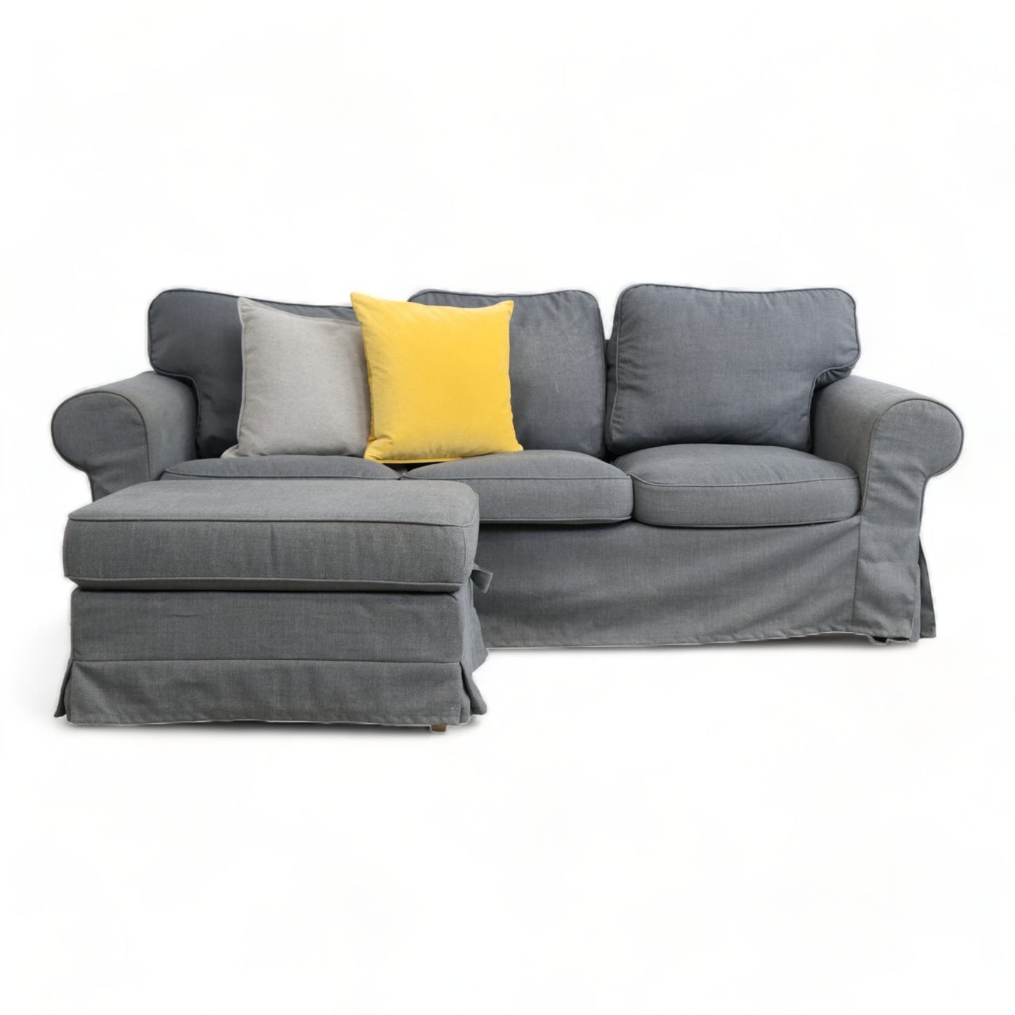 Nyrenset | IKEA Ektorp 3-seter sofa med puff
