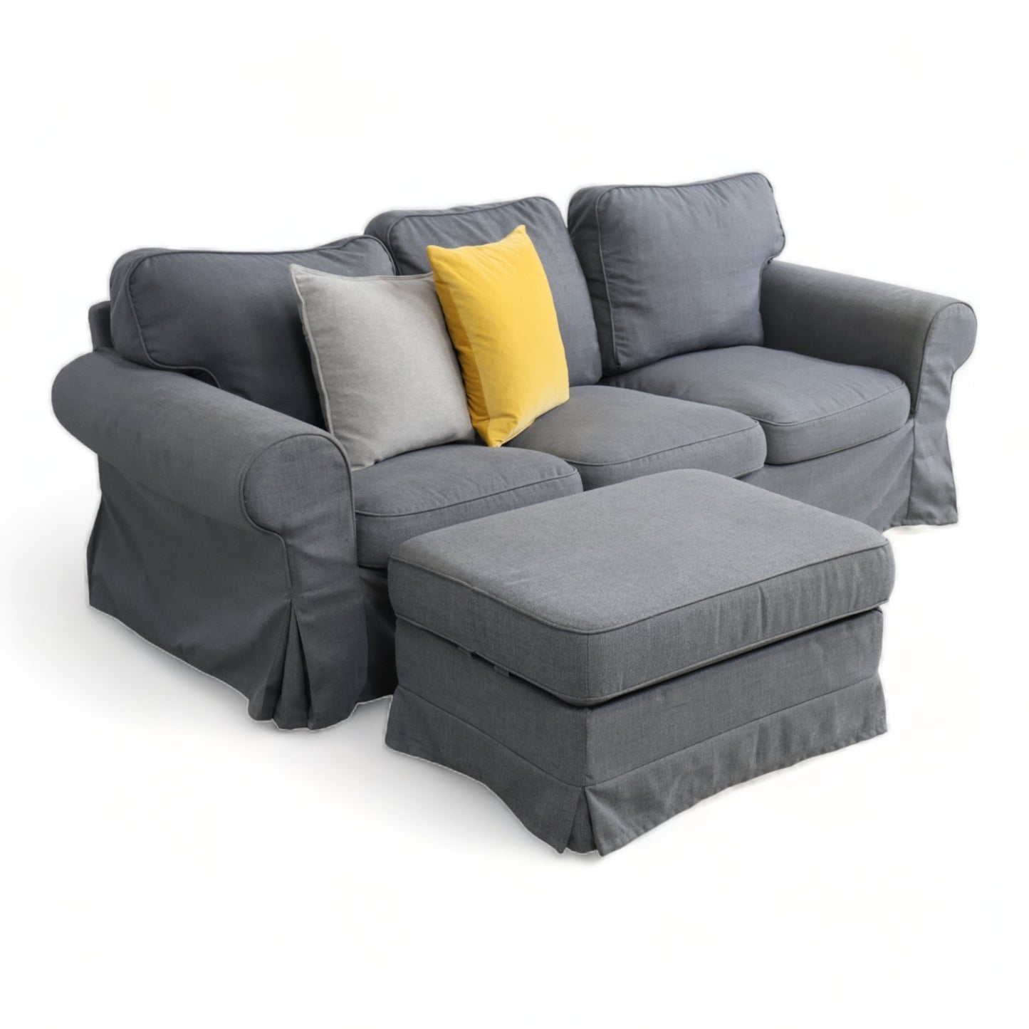Nyrenset | IKEA Ektorp 3-seter sofa med puff