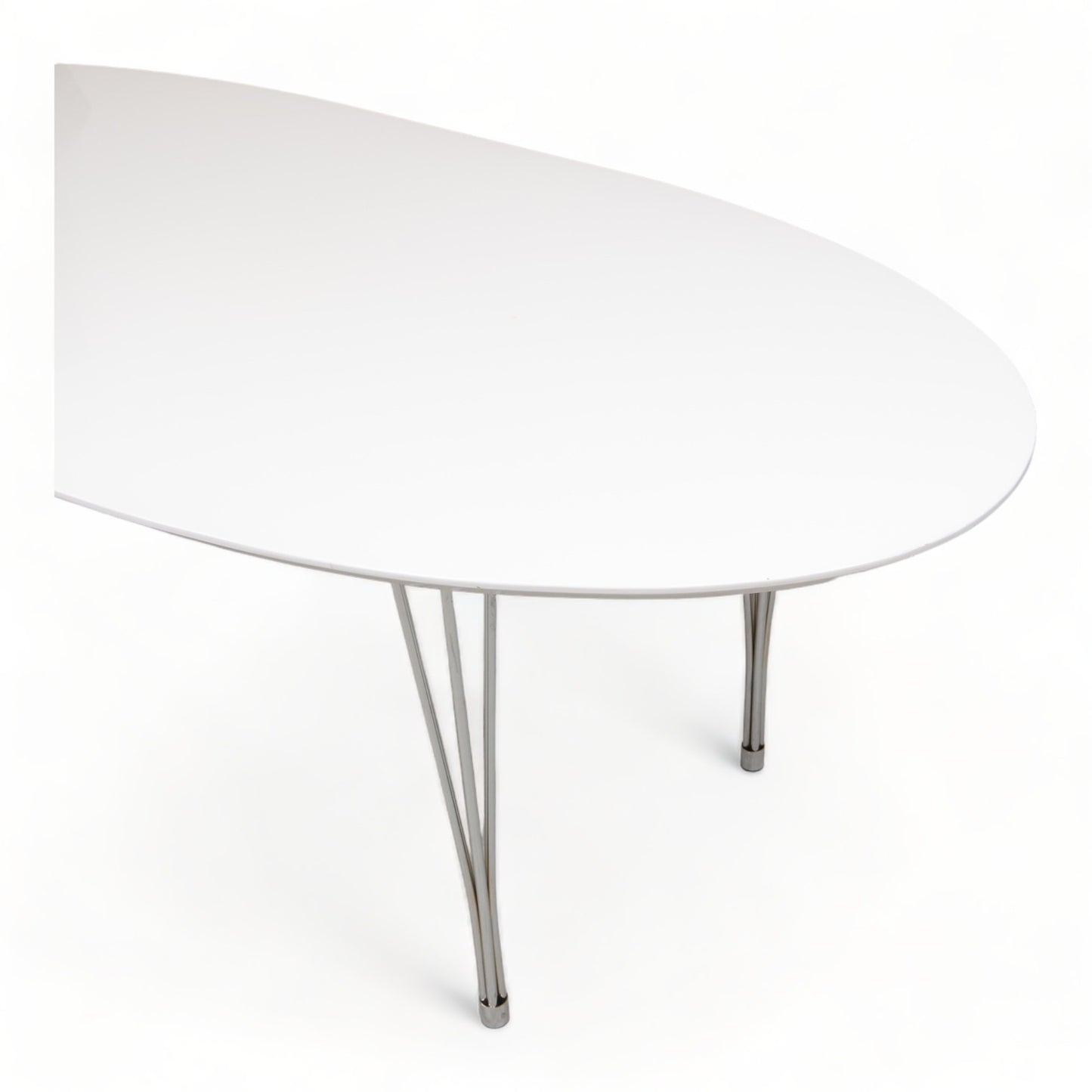 Kvalitetsikret | 220x100 cm, moderne møtebord i hvit/krom