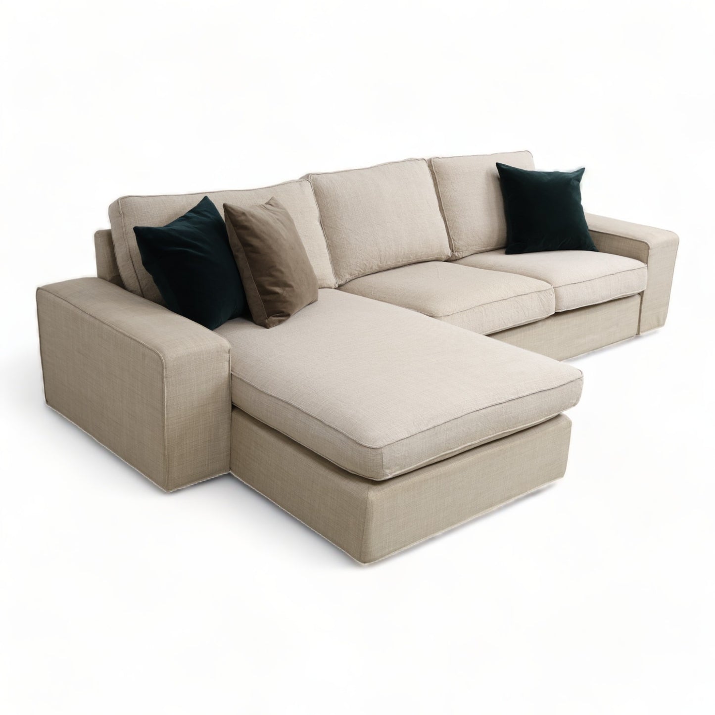 Nyrenset | Lys beige IKEA Kivik sjeselongsofa