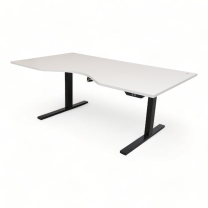 Kvalitetssikret | 160×90, hvitt/sort elektrisk hev/senk skrivebord