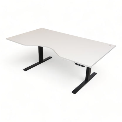 Kvalitetssikret | 160×90, hvitt/sort elektrisk hev/senk skrivebord