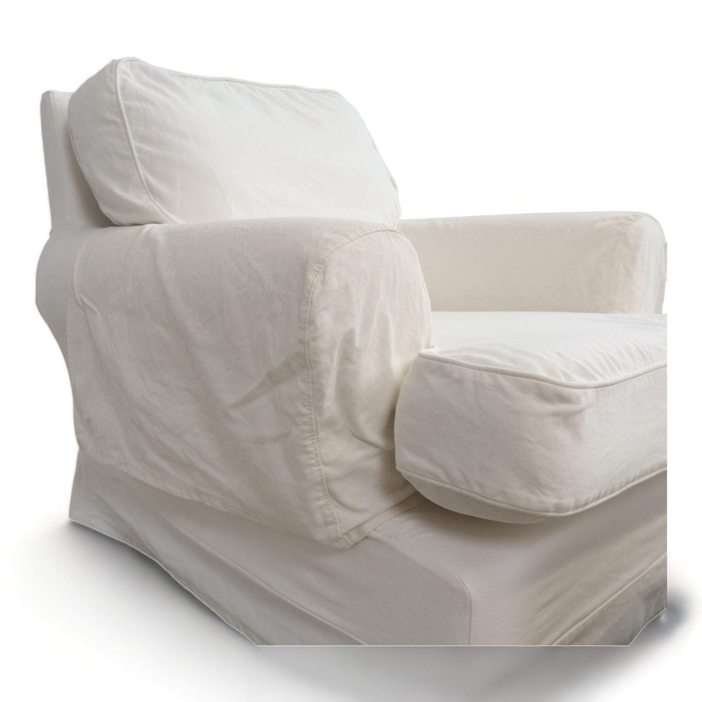 Nyrenset | Hvit IKEA Barkaby lenestol og puff