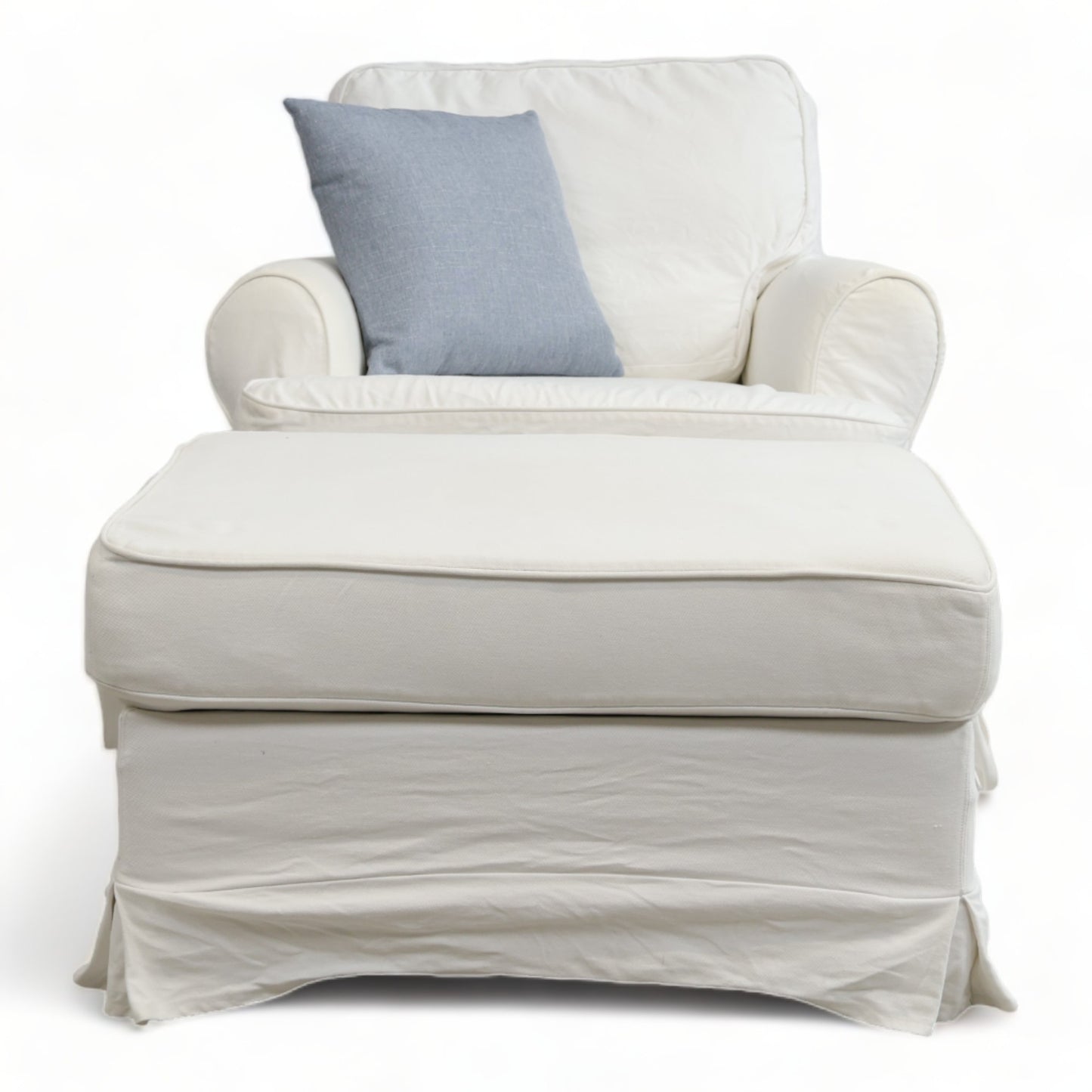 Nyrenset | Hvit IKEA Barkaby lenestol og puff