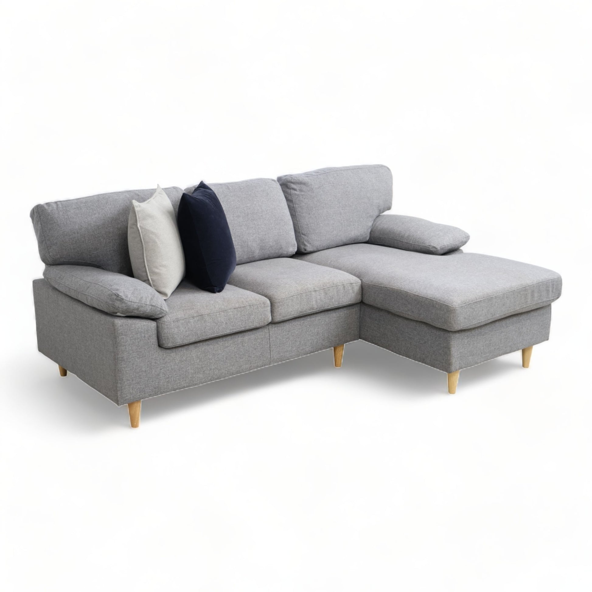 Nyrenset | Grå sofa med sjeselong