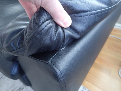 Nyrenset | Svart Mission 3-seter skinnsofa