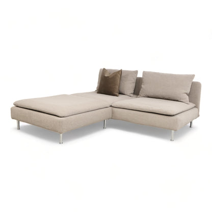 Nyrenset | Beige IKEA Söderhamn 2-seter sofa med sjeselong