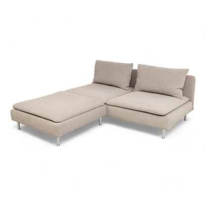 Nyrenset | Beige IKEA Söderhamn 2-seter sofa med sjeselong