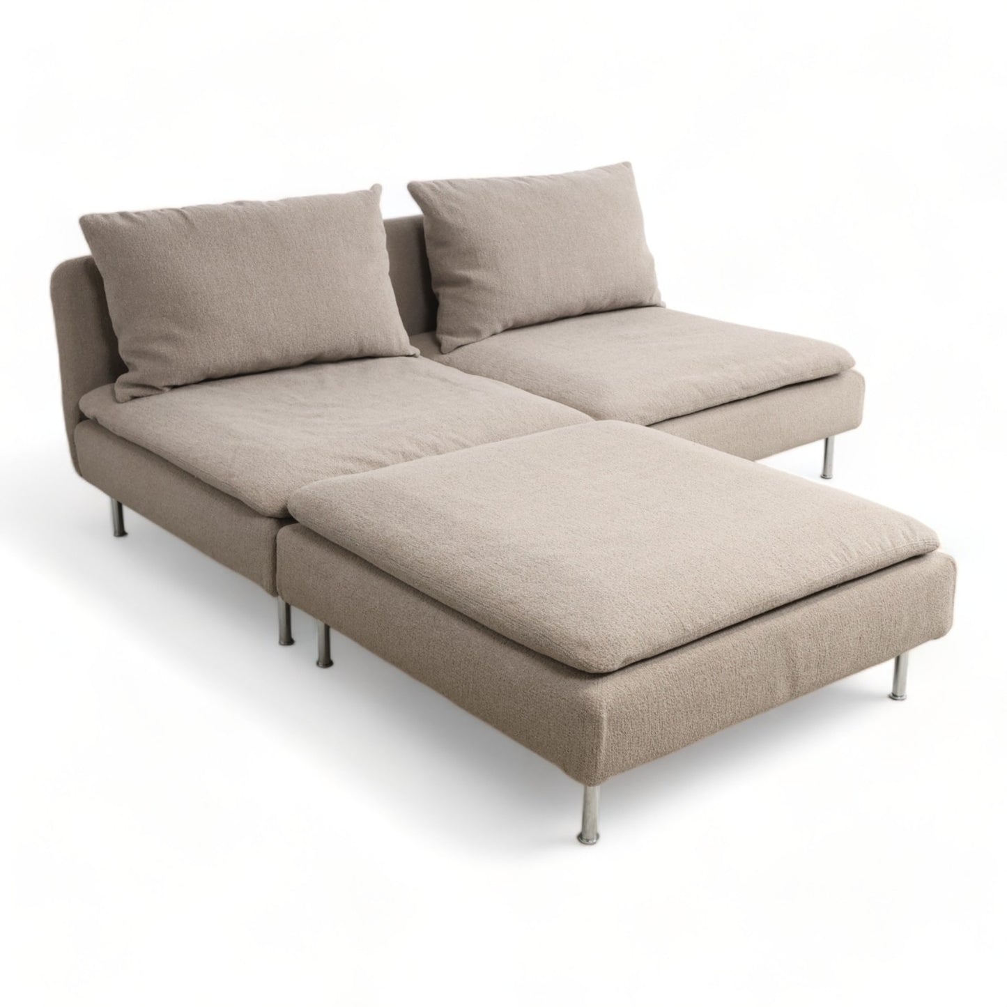 Nyrenset | Beige IKEA Söderhamn 2-seter sofa med sjeselong