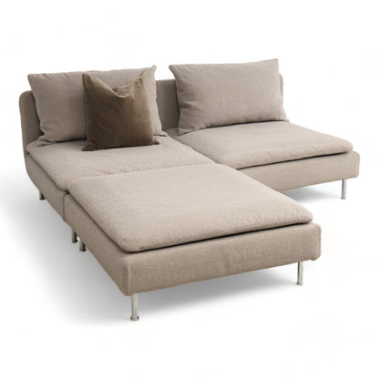 Nyrenset | Beige IKEA Söderhamn 2-seter sofa med sjeselong