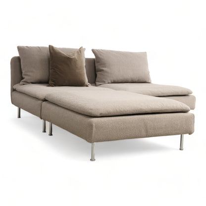 Nyrenset | Beige IKEA Söderhamn 2-seter sofa med sjeselong