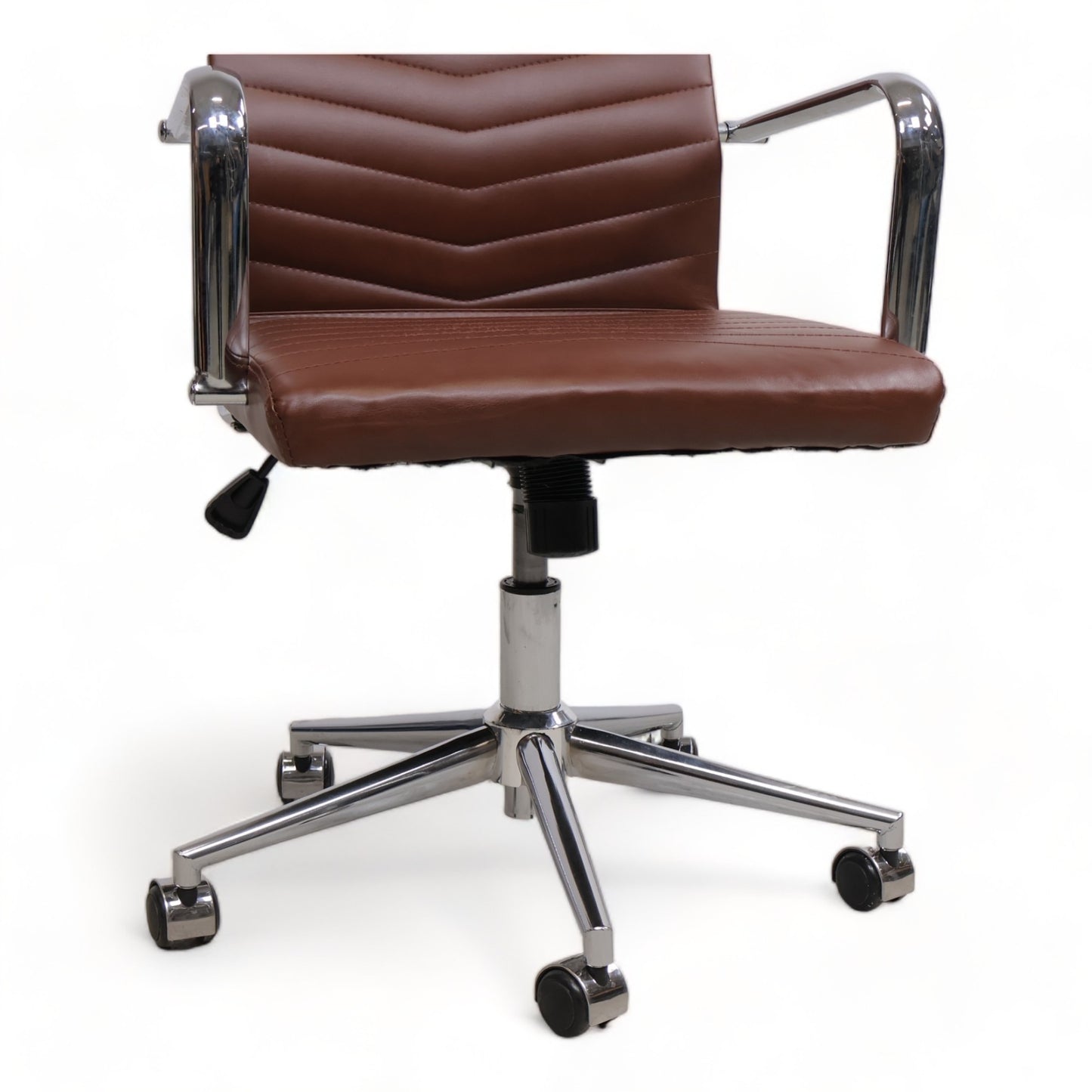 Nyrenset | Moderne kontorstol i brunt imitert skinn