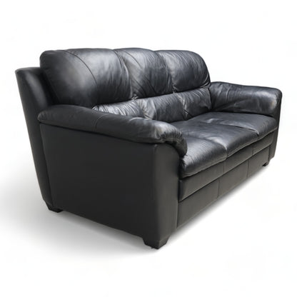 Nyrenset | Svart Mission 3-seter skinnsofa