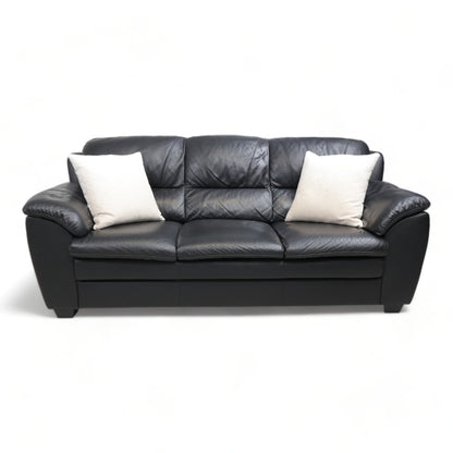 Nyrenset | Svart Mission 3-seter skinnsofa