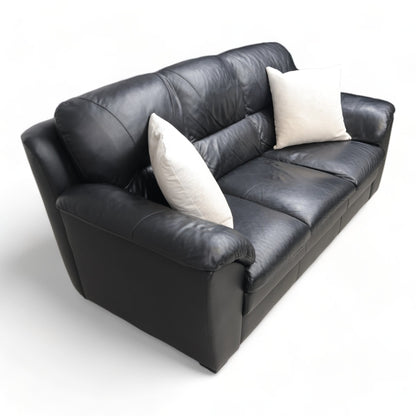 Nyrenset | Svart Mission 3-seter skinnsofa