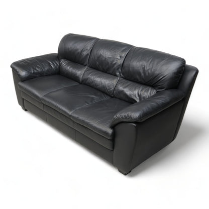 Nyrenset | Svart Mission 3-seter skinnsofa