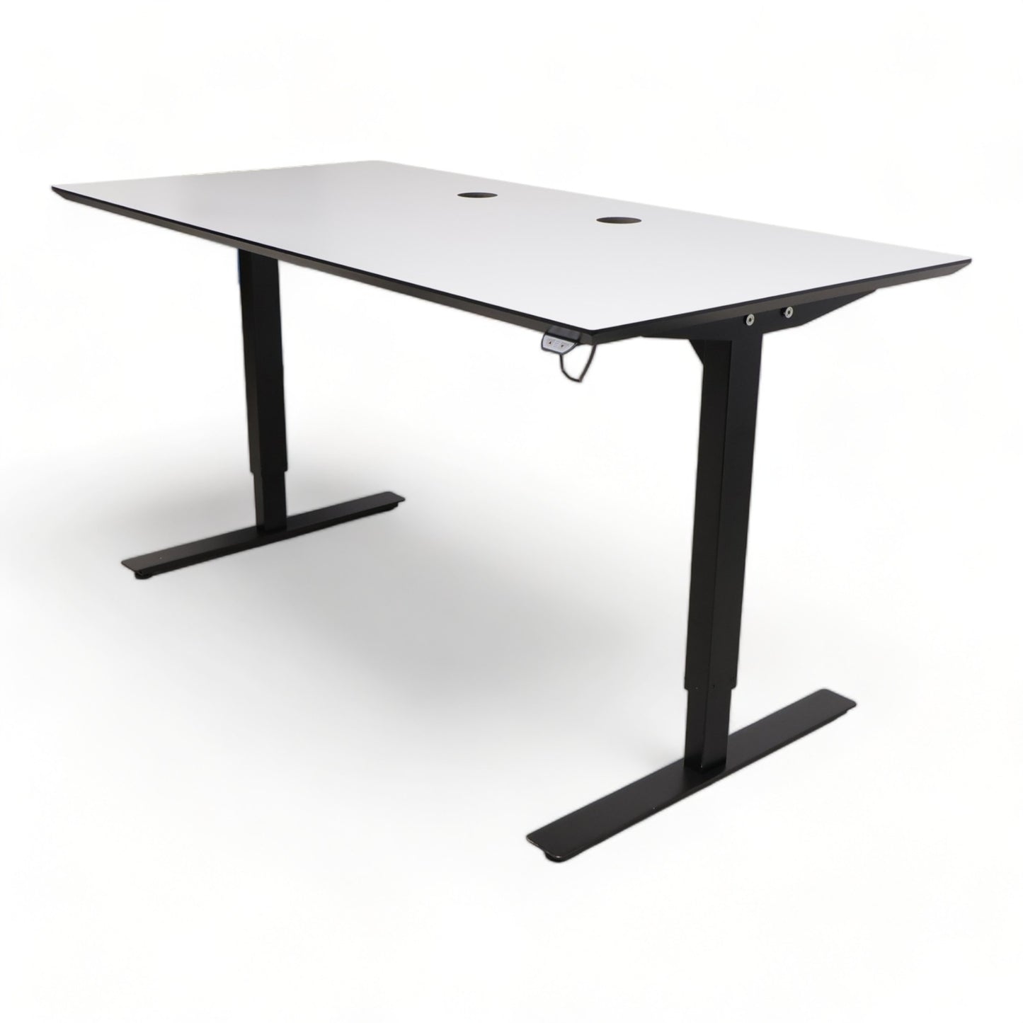Kvalitetssikret | Elektrisk hev/senk skrivebord i sort/hvit, 120x80cm