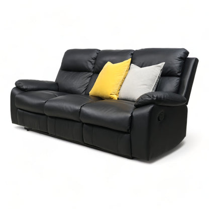 Nyrenset | Sort Mayfield 3-seter sofa med manuell recliner fra A-Møbler