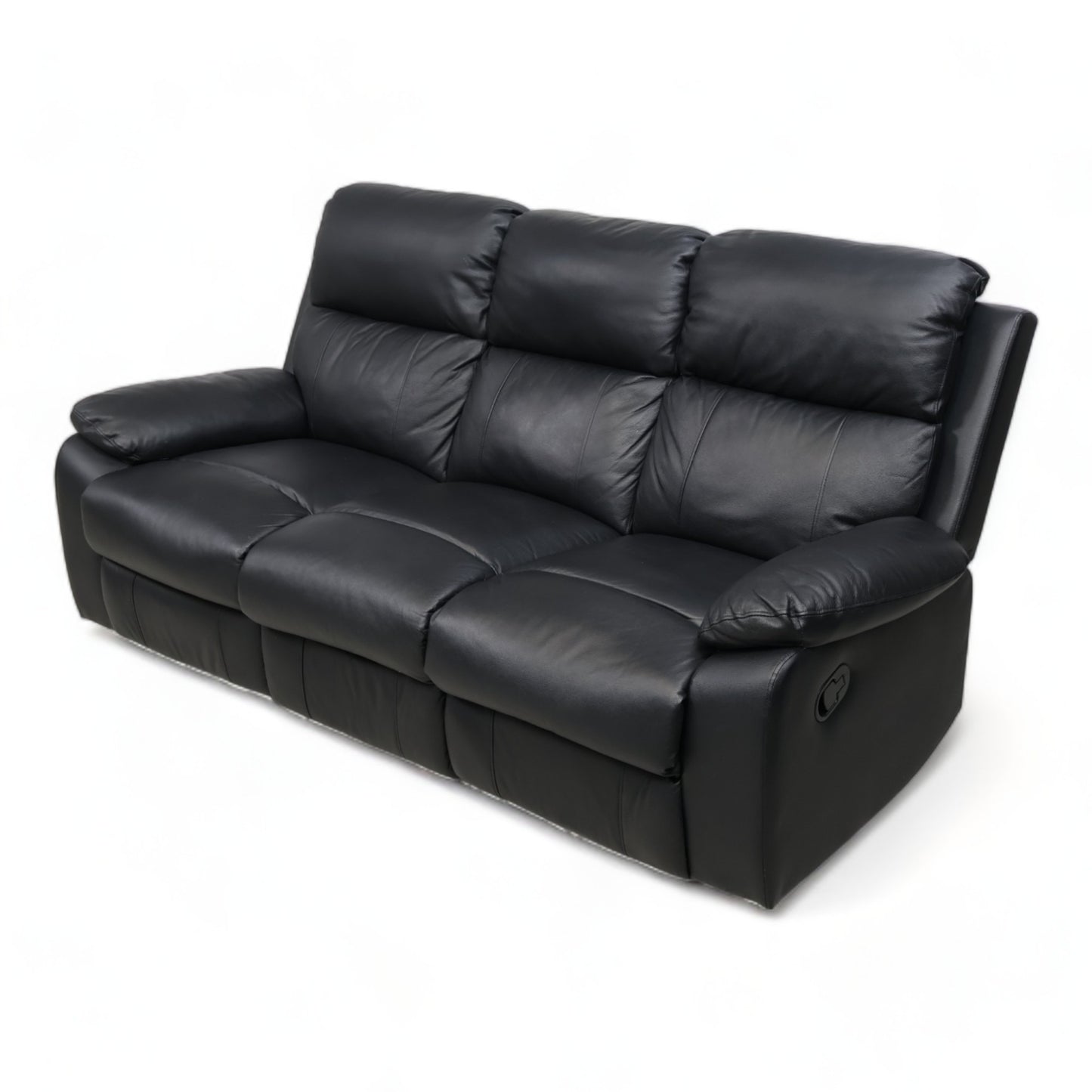 Nyrenset | Sort Mayfield 3-seter sofa med manuell recliner fra A-Møbler