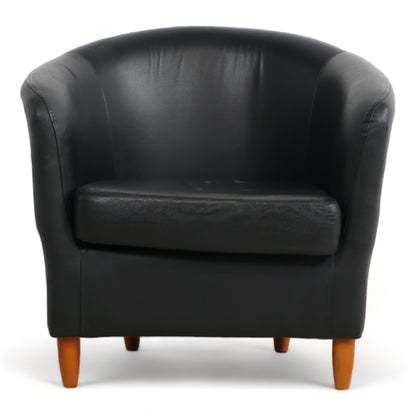 Nyrenset | Lenestol i sort skinn