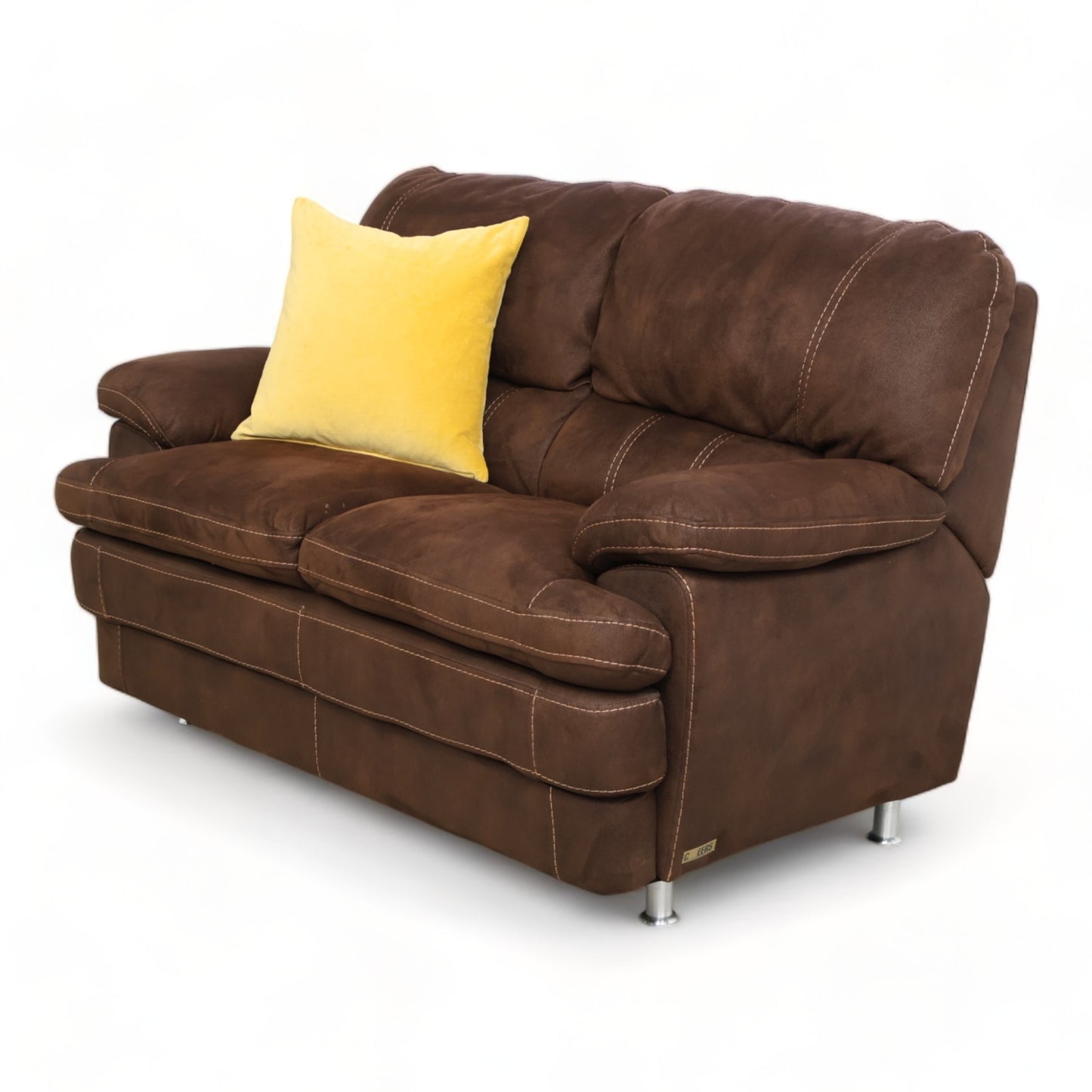 Nyrenset | Brun Cheers 2-seter sofa i semsket skinn