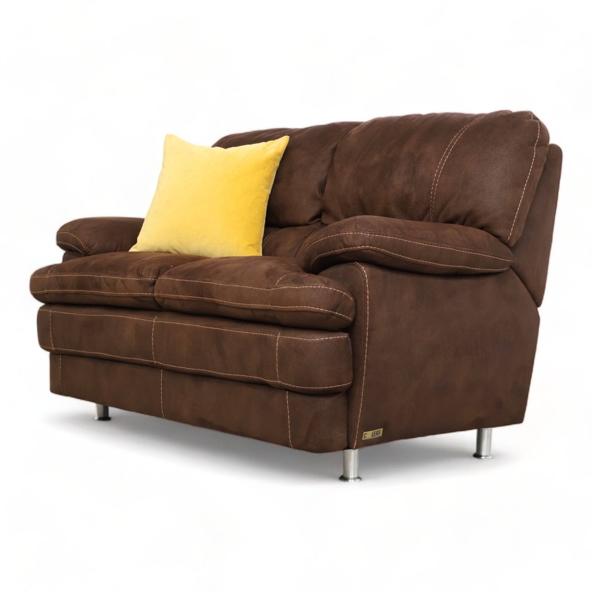 Nyrenset | Brun Cheers 2-seter sofa i semsket skinn