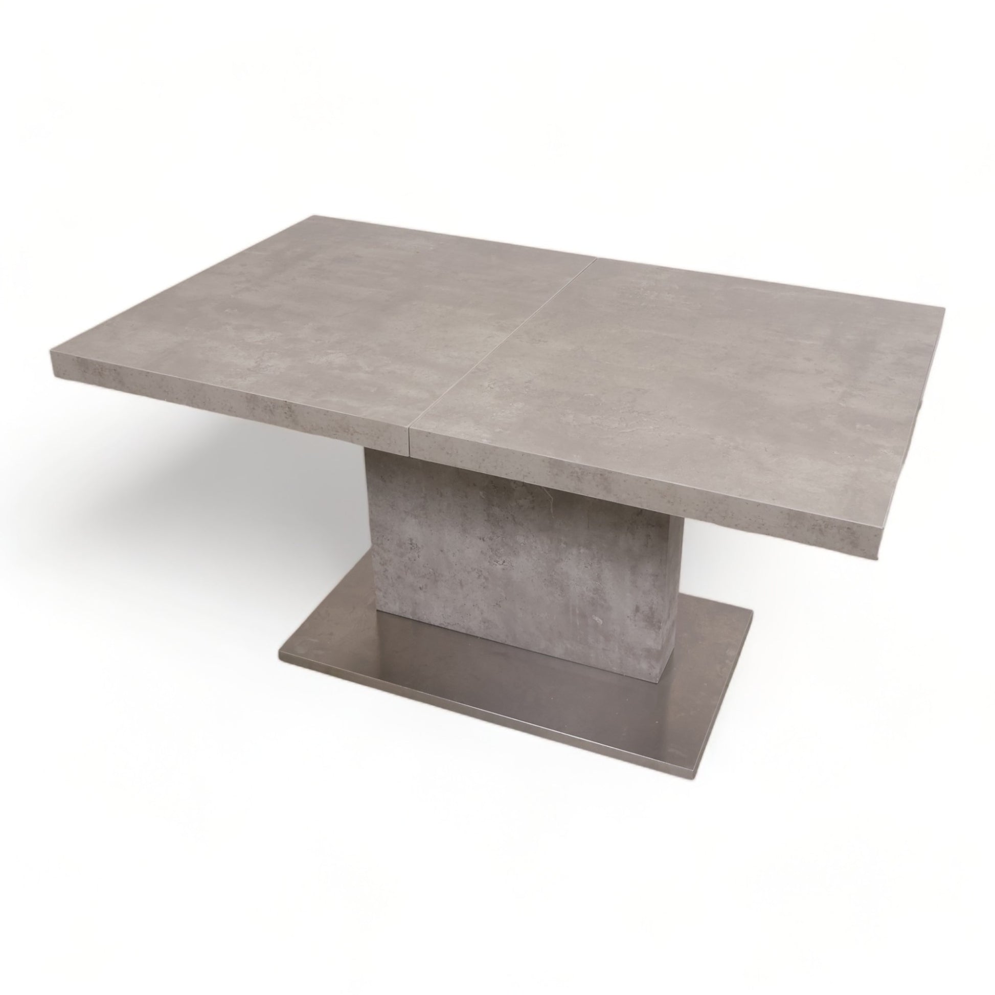 Kvalitetssikret | Moderne betongfarget spisebord med tilleggsplate