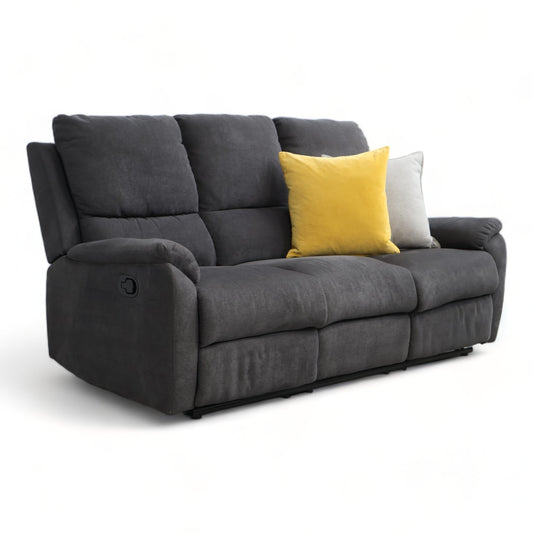 Nyrenset | Mørk grå Sabia 3-seter recliner sofa