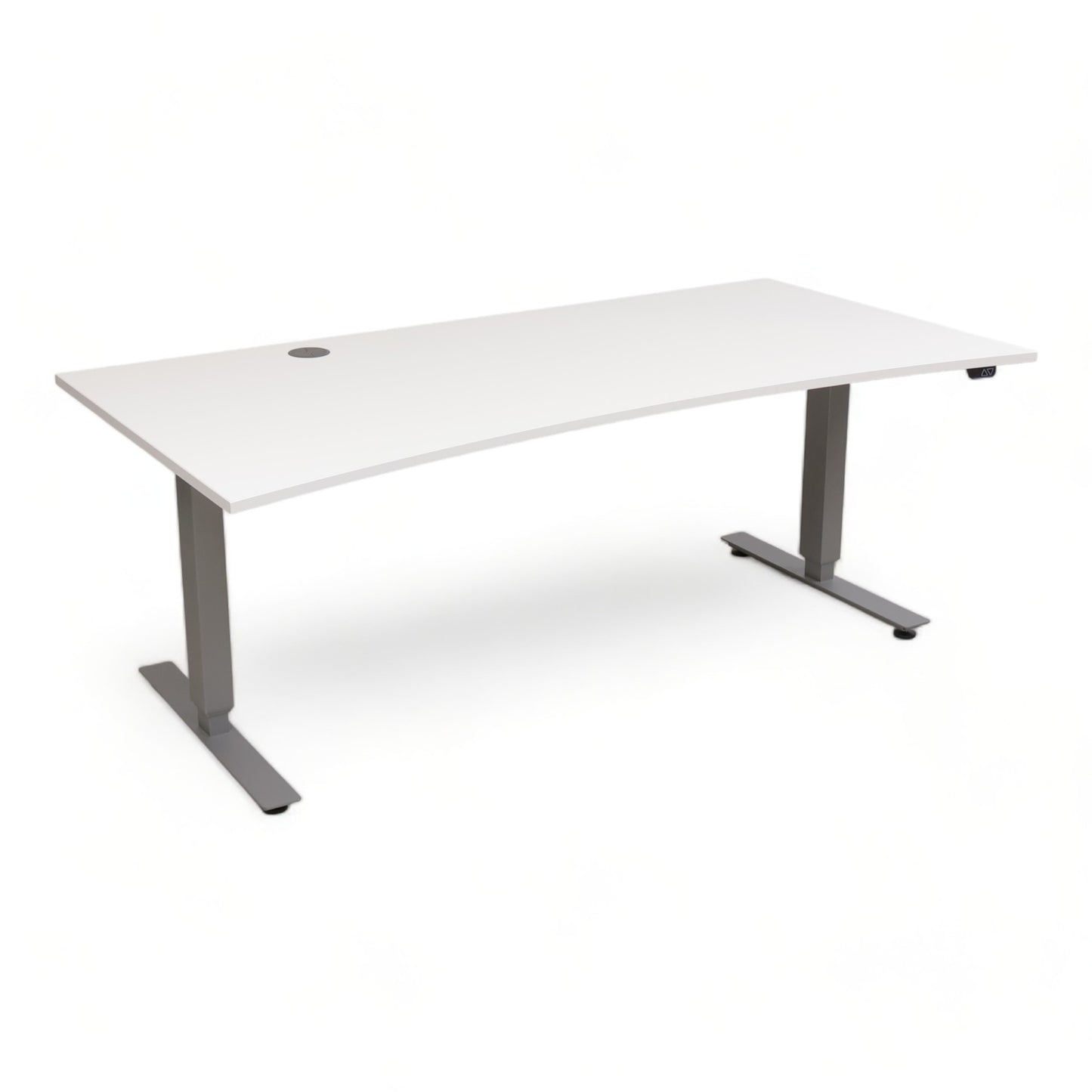Kvalitetssikret | 180×90, hvitt/grått elektrisk hev/senk skrivebord