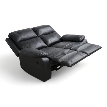 Nyrenset | Sort Mayfield 2-seter manuell recliner-sofa i skinn