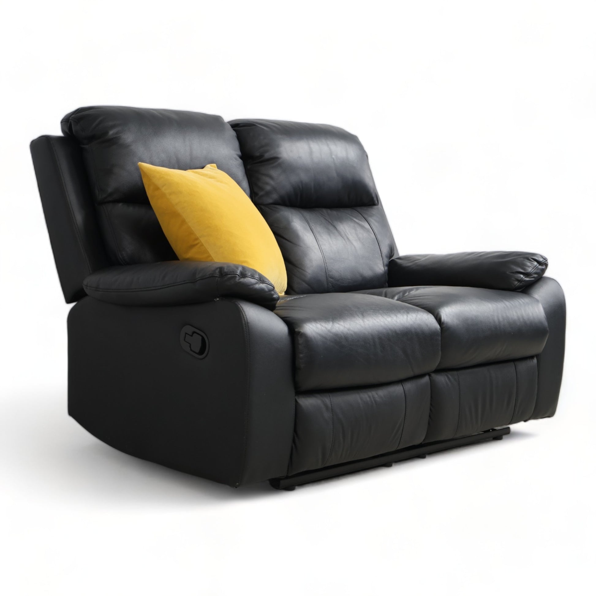 Nyrenset | Sort Mayfield 2-seter manuell recliner-sofa i skinn