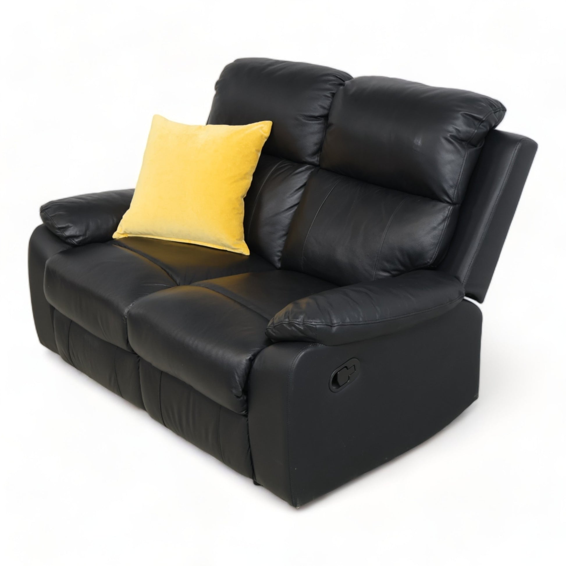 Nyrenset | Sort Mayfield 2-seter manuell recliner-sofa i skinn