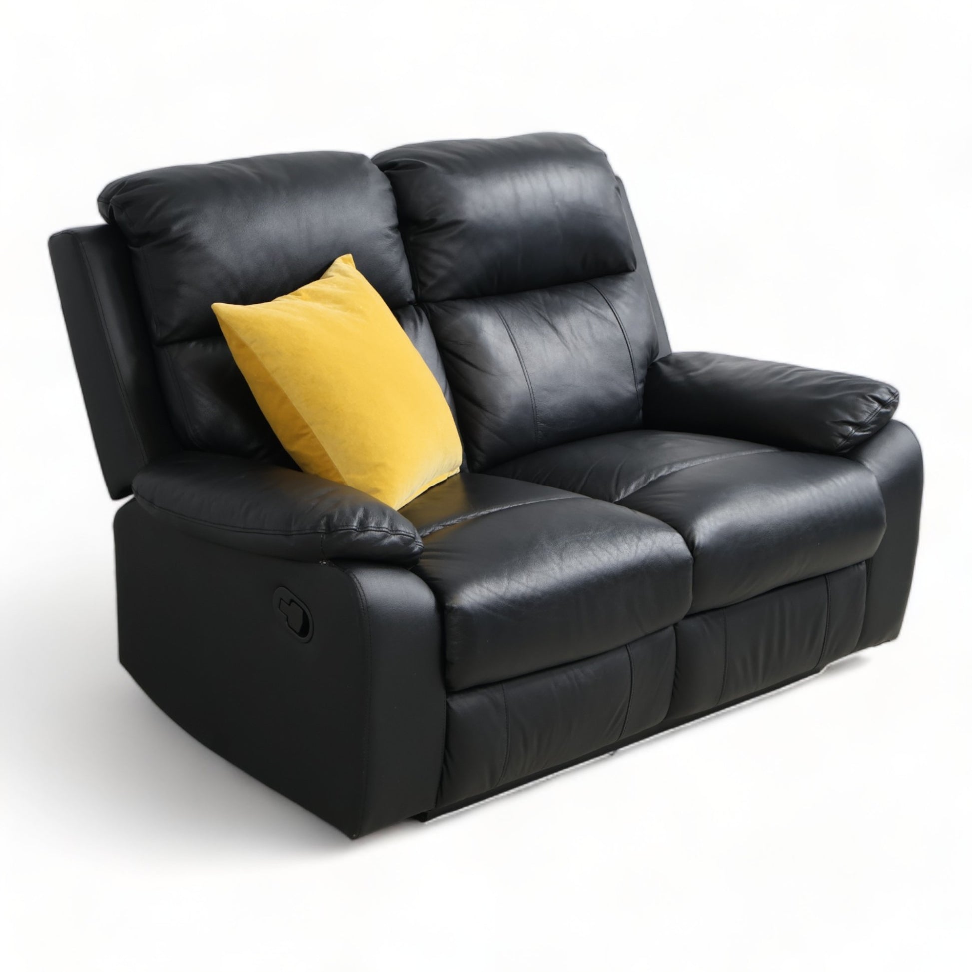 Nyrenset | Sort Mayfield 2-seter manuell recliner-sofa i skinn