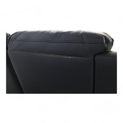 Nyrenset | Sort Mayfield 2-seter manuell recliner-sofa i skinn