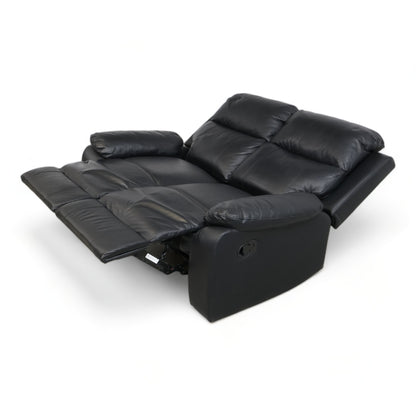 Nyrenset | Sort Mayfield 2-seter manuell recliner-sofa i skinn