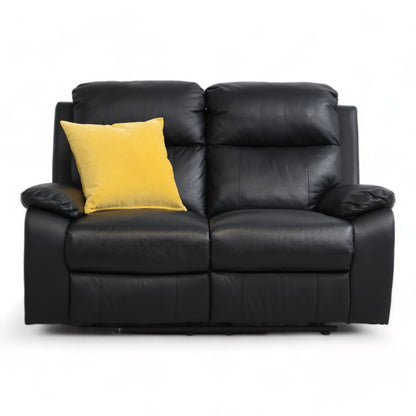 Nyrenset | Sort Mayfield 2-seter manuell recliner-sofa i skinn