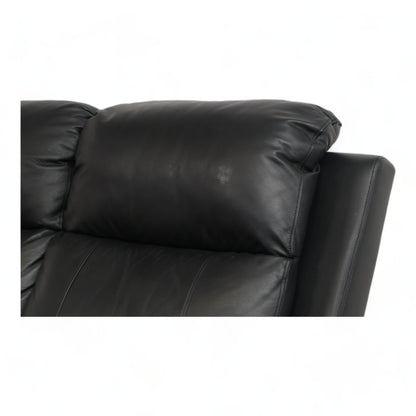 Nyrenset | Sort Mayfield 2-seter manuell recliner-sofa i skinn